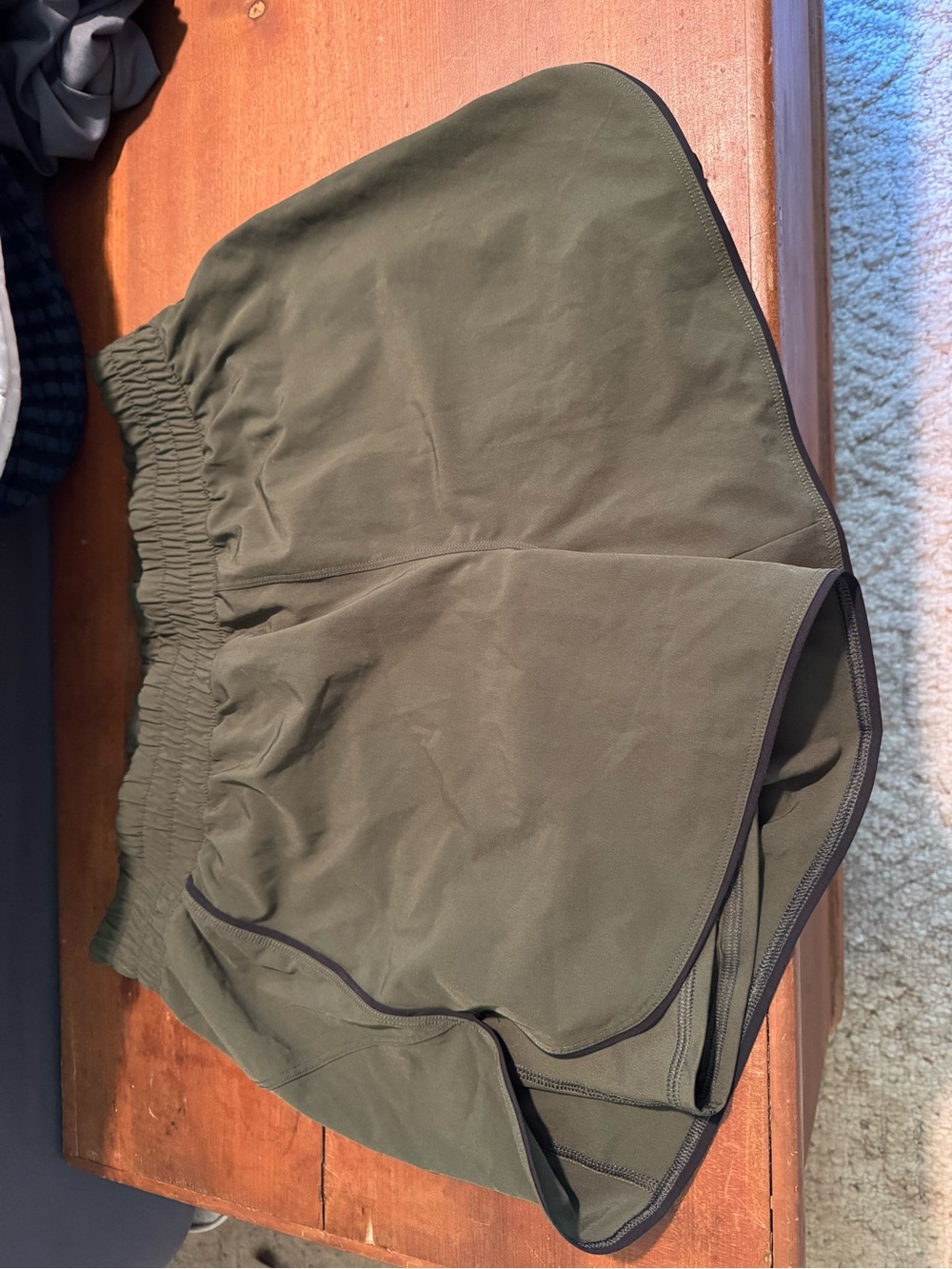 Avia Olive Green Athletic Shorts with Contrast Trim